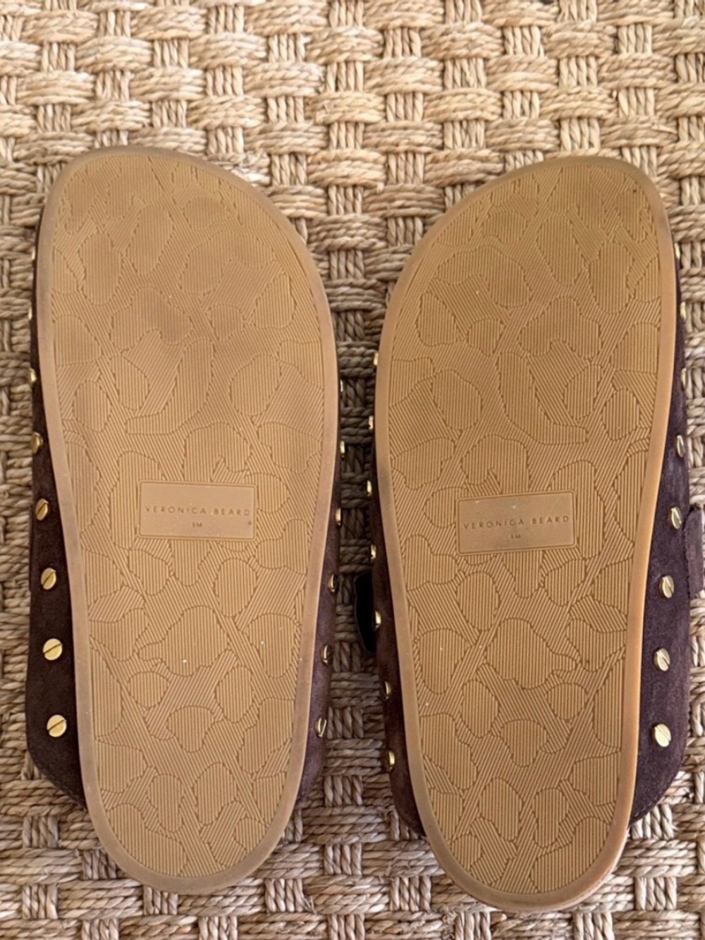 Veronica Beard Brown Suede Embellished Mule Clogs - Picture 4 of 4